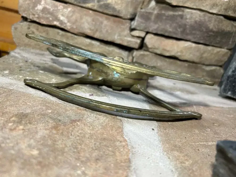 Vintage Brass Rocking Horse nice patina 7”